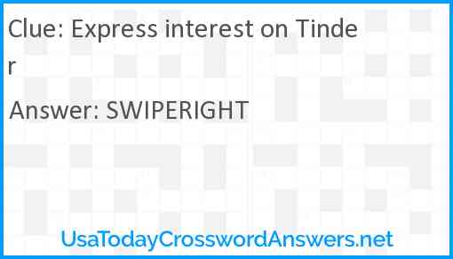 Express interest on Tinder Answer