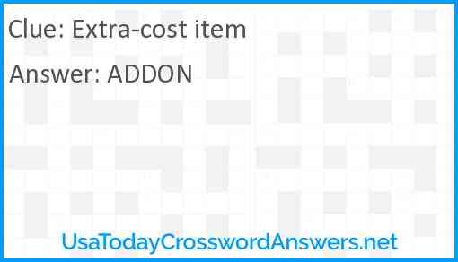 Extra-cost item Answer