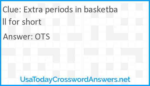 Extra periods in basketball for short Answer