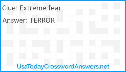 Extreme fear Answer