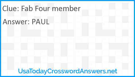 Fab Four member Answer
