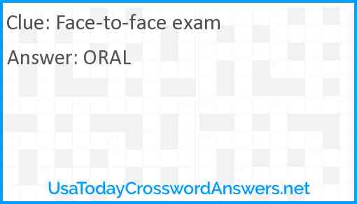 Face-to-face exam Answer