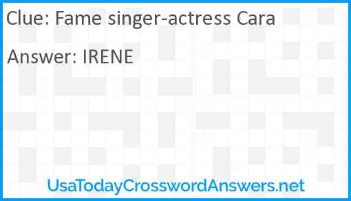 Fame singer-actress Cara Answer