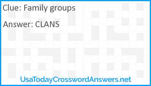 Family groups Answer