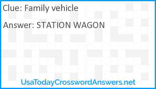 Family vehicle Answer
