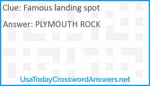 Famous landing spot Answer