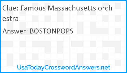 Famous Massachusetts orchestra Answer