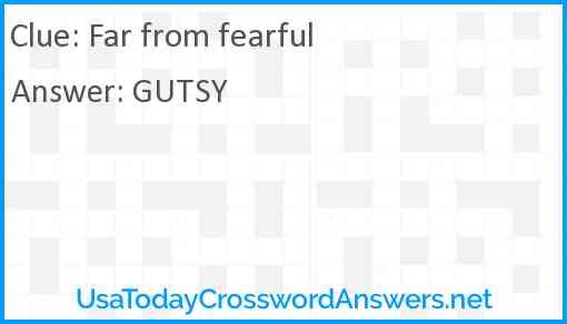 Far from fearful Answer