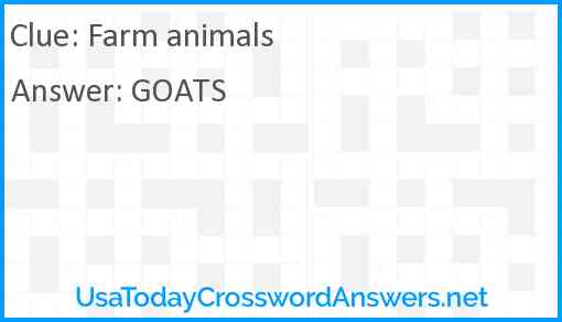 Farm animals Answer