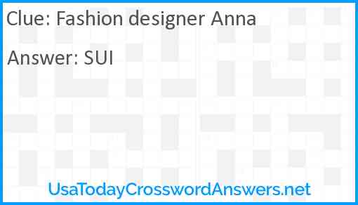 Fashion designer Anna Answer