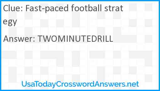 Fast-paced football strategy Answer