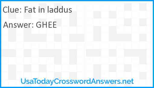 Fat in laddus Answer