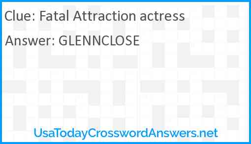 Fatal Attraction actress Answer