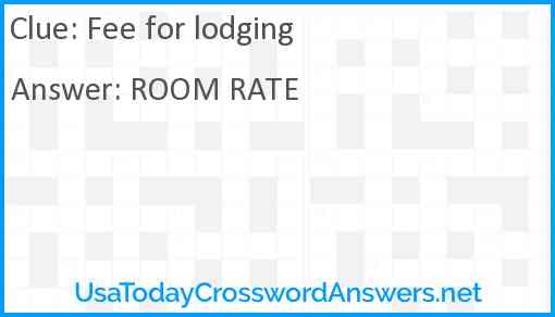 Fee for lodging Answer