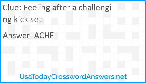 Feeling after a challenging kick set Answer