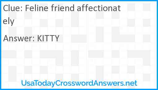 Feline friend affectionately Answer