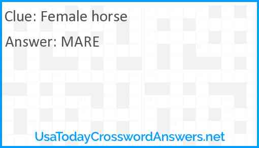 Female horse Answer