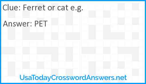 Ferret or cat e.g. Answer