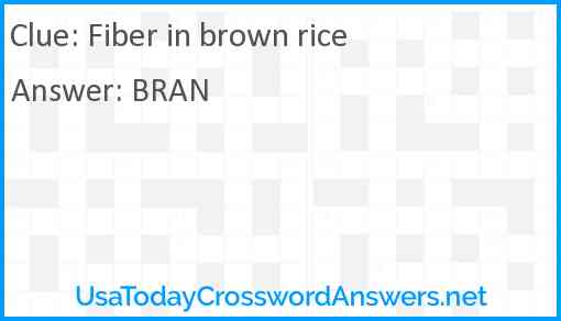 Fiber in brown rice Answer