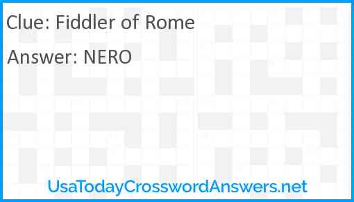 Fiddler of Rome Answer