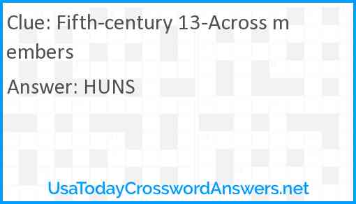 Fifth-century 13-Across members Answer