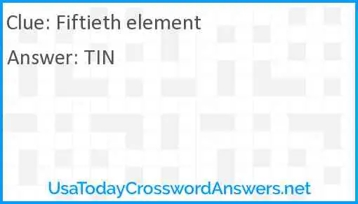 Fiftieth element Answer
