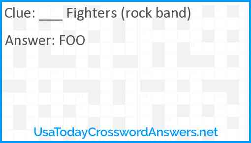 ___ Fighters (rock band) Answer