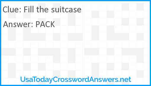 Fill the suitcase Answer