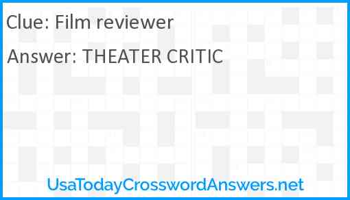 Film reviewer Answer
