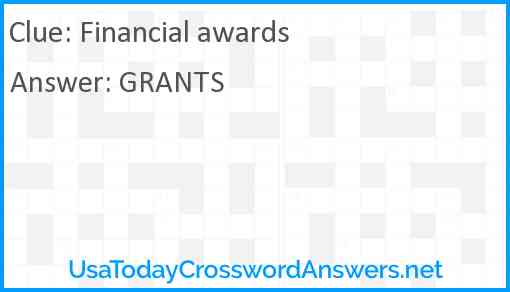 Financial awards Answer