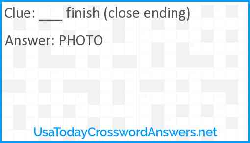 ___ finish (close ending) Answer