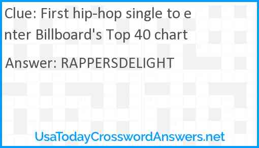 First hip-hop single to enter Billboard's Top 40 chart Answer