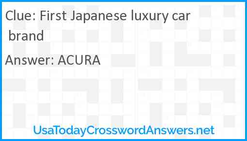 First Japanese luxury car brand Answer