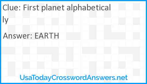 First planet alphabetically Answer