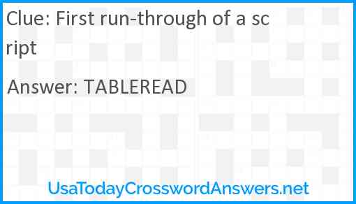 First run-through of a script Answer