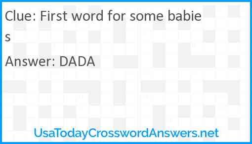 First word for some babies Answer