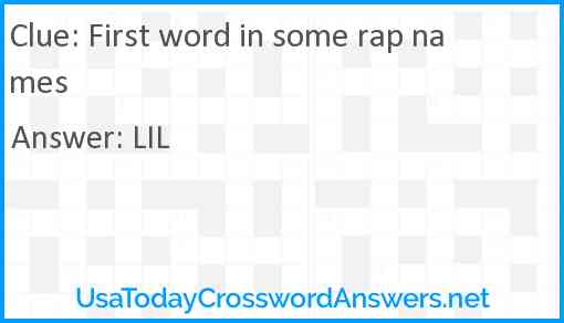 First word in some rap names Answer