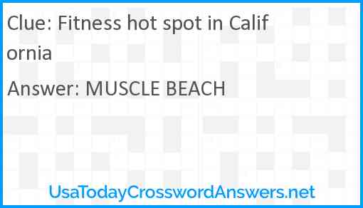 Fitness hot spot in California Answer