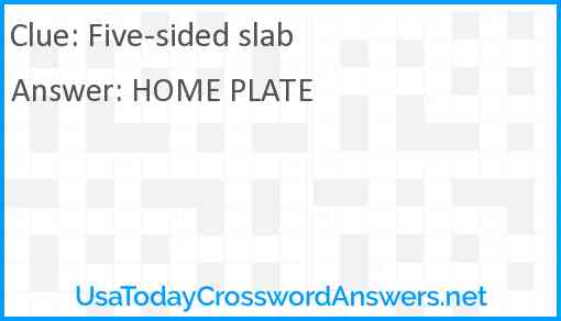 Five-sided slab Answer