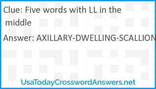 Five words with LL in the middle Answer