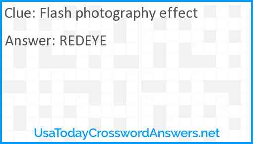 Flash photography effect Answer
