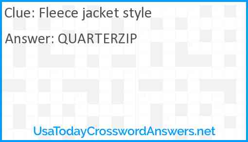 Fleece jacket style Answer