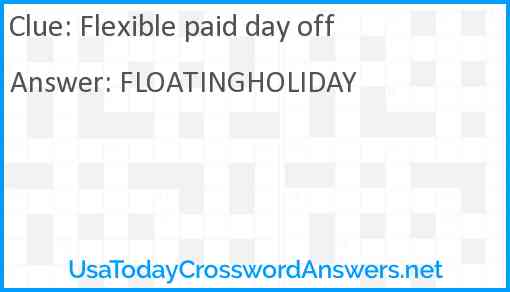 Flexible paid day off Answer