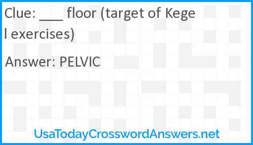 ___ floor (target of Kegel exercises) Answer