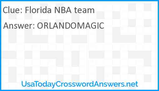 Florida NBA team Answer