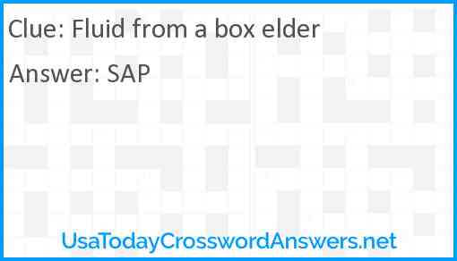 Fluid from a box elder Answer
