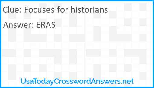 Focuses for historians Answer