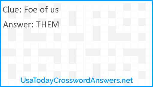 Foe of us Answer
