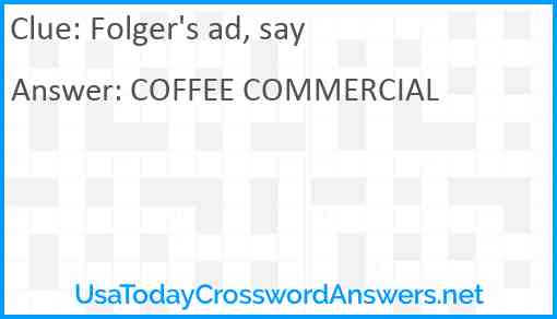 Folger's ad, say Answer