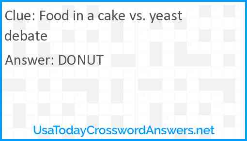 Food in a cake vs. yeast debate Answer